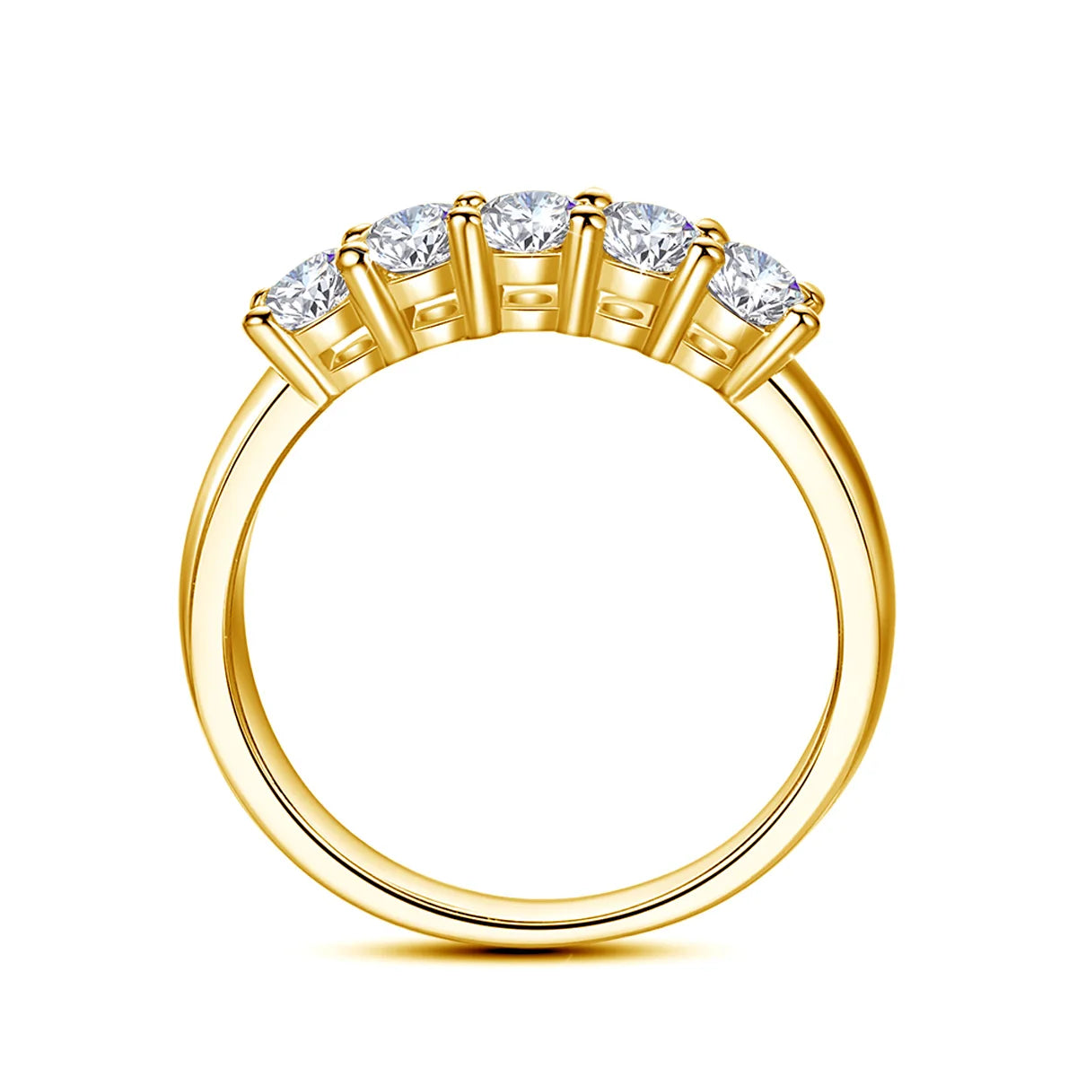 Anel Solitaire em Ouro 18k com Moissanites