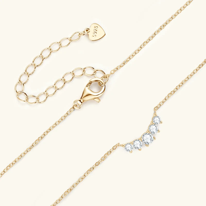 Colar Brillantezza em Prata Banhado a Ouro 18k e Pedras de Moissanite