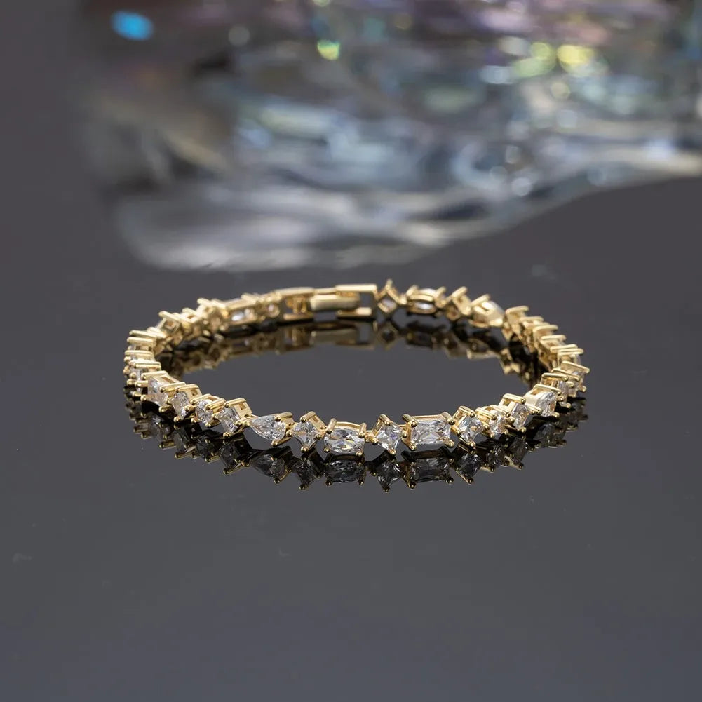Pulseira Riviera em Prata Banhada a Ouro 18K
