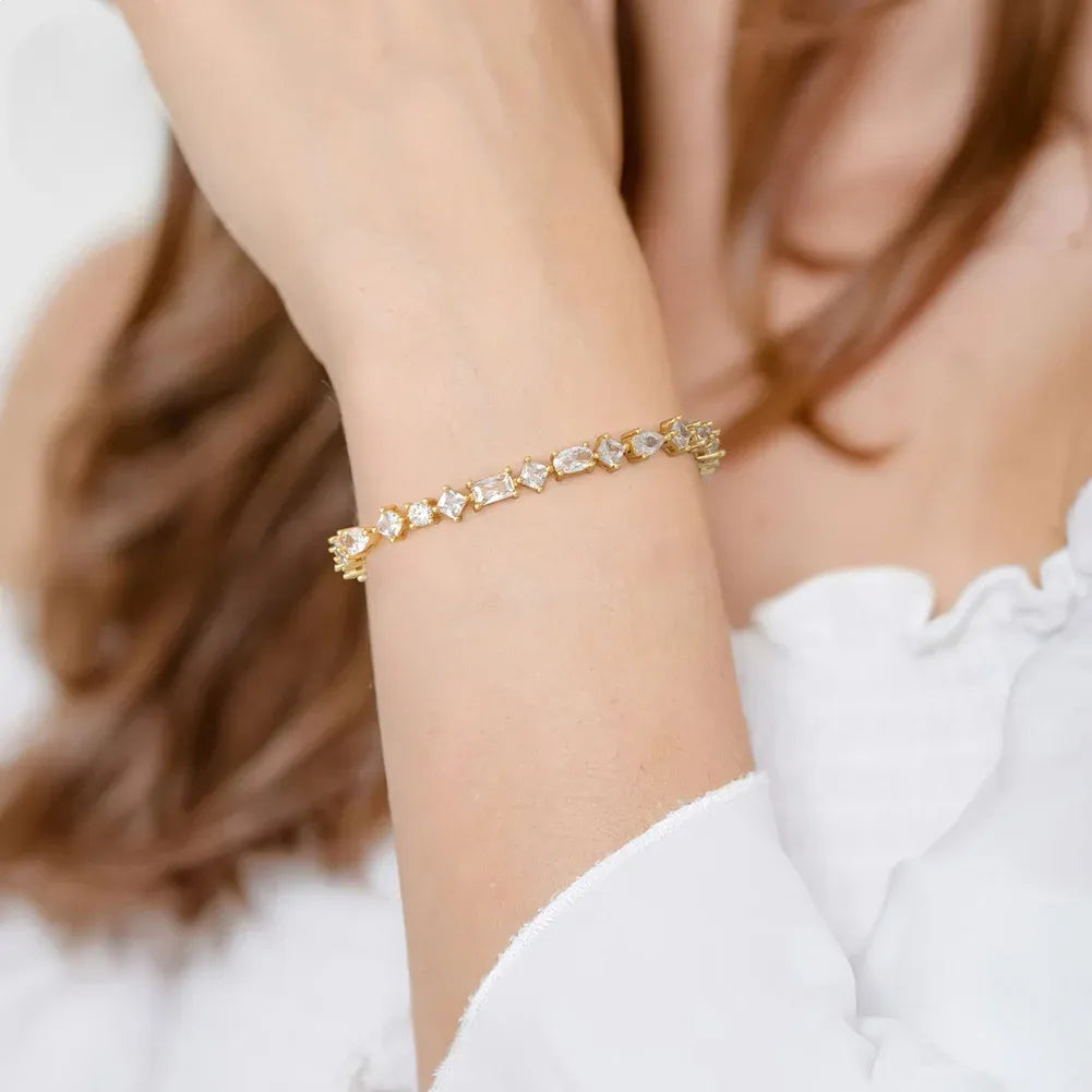 Pulseira Riviera em Prata Banhada a Ouro 18K