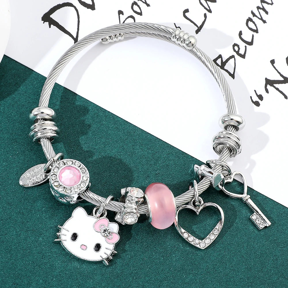 Pulseira com Berloques Hello Kitty