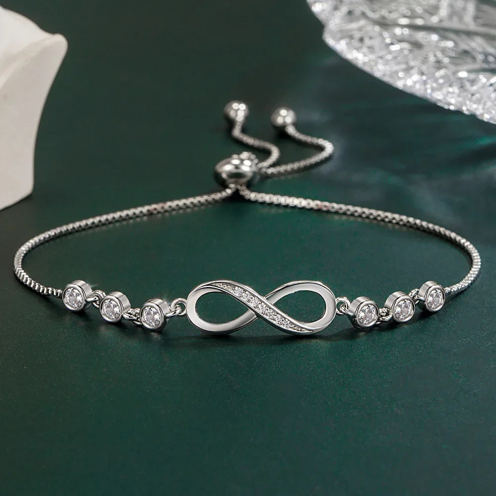 Pulseira Elo de Cristal em Prata