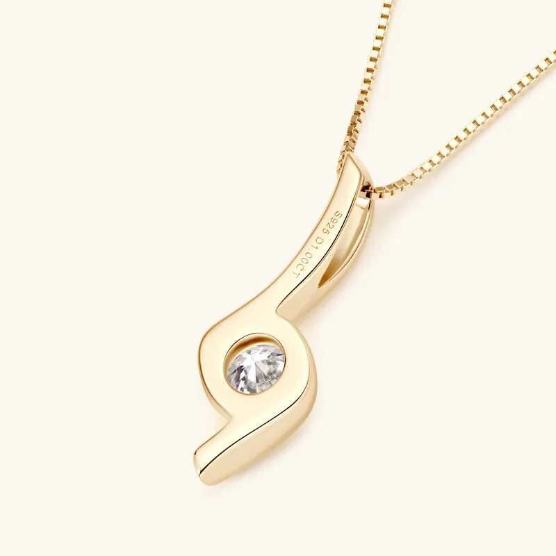 Colar Reali em Prata Banhando a Ouro 18k com Moissanite