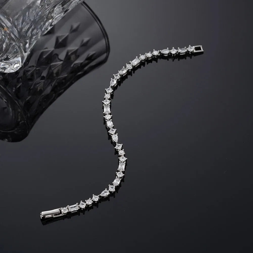 Pulseira Riviera em Prata Banhada a Ouro 18K