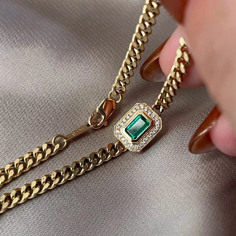 Pulseira Cleópatra em Ouro 18k com Esmeralda e Diamantes