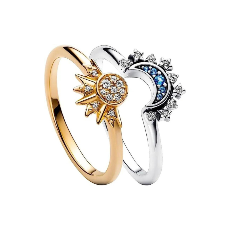 Conjunto de Anel Lua e Sol