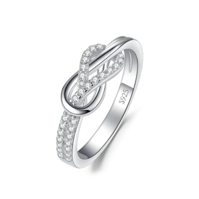 Anel Amor Infinito em Prata com Zircônias