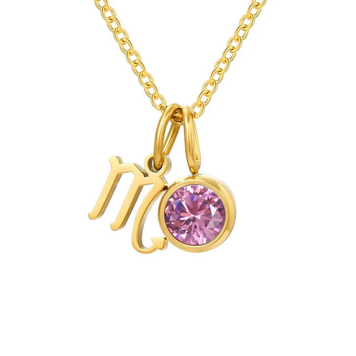 Colar Signos com Pedras do Nascimento ( Banhado a Ouro 18K )