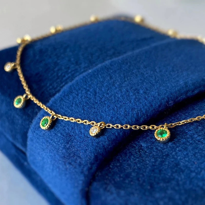 Pulseira Luar em Ouro 18k com Esmeraldas e Diamantes