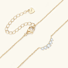 Colar Brillantezza em Prata Banhado a Ouro 18k e Pedras de Moissanite