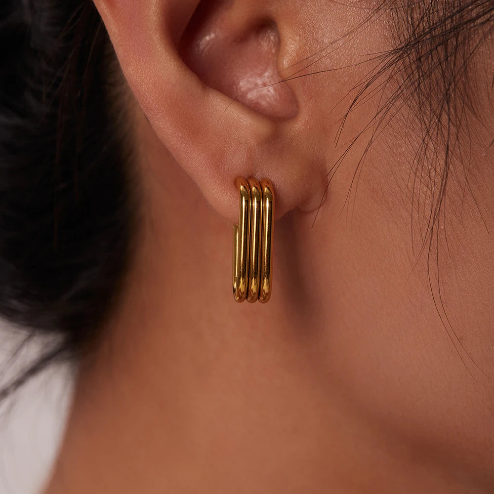 Brinco Giulia Banhado a Ouro 18k