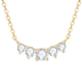 Colar Brillantezza em Prata Banhado a Ouro 18k e Pedras de Moissanite