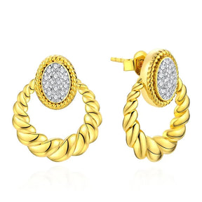 Brinco Regina di Luce em Ouro com Pedra Moissanite