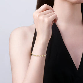 Pulseira Lívia em Prata Banhada a Ouro 18K com Moissanites
