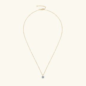 Colar Solitário em Prata Banhado a Ouro 18k com Pingente de Moissanite