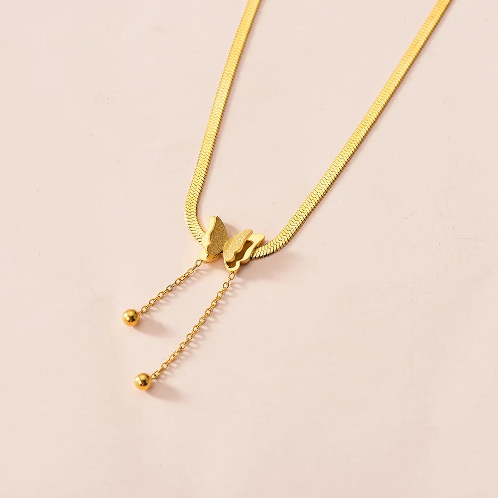 Corrente Vivence Banhado a Ouro com Borboleta