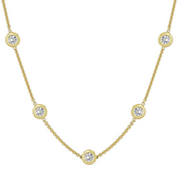 Colar d'Amore de Prata com Banho em Ouro 18k e Moissanites