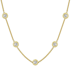 Colar d'Amore de Prata com Banho em Ouro 18k e Moissanites