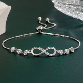 Pulseira Elo de Cristal em Prata