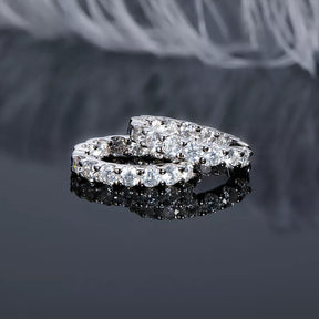 Brinco Argola em Prata Banhado a Ouro 18k Cravejado com Moissanites