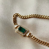 Colar Cleópatra em Ouro 18k com Esmeralda e Diamantes